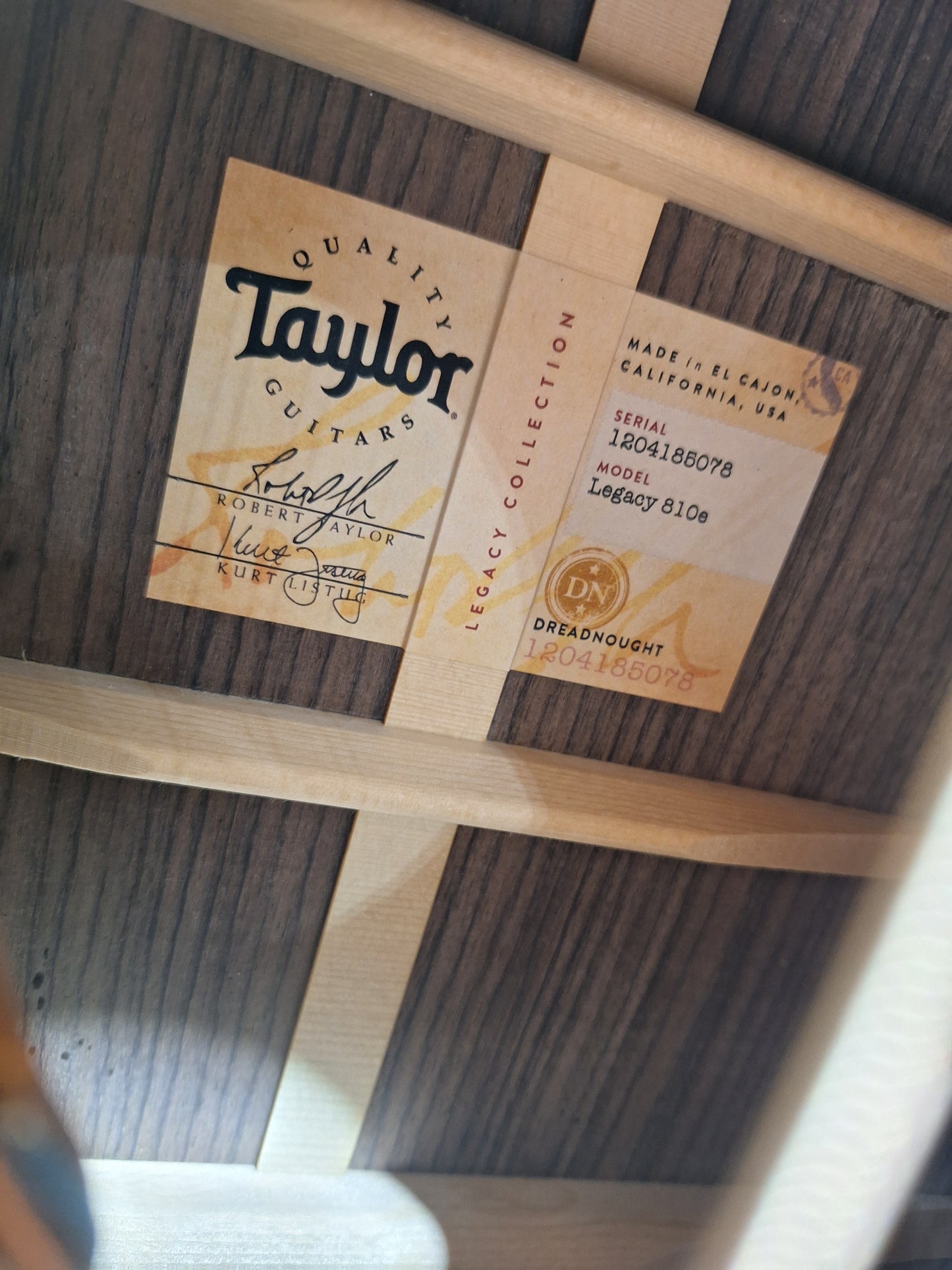 Taylor Legacy 810e Acoustic Electric Guitar With Hard Case