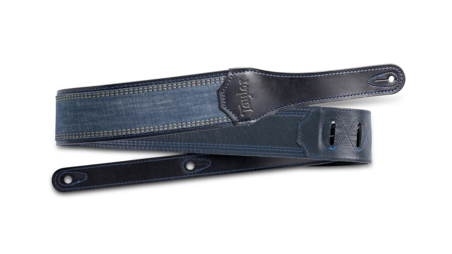 Taylor Strap Blue Denim Navy Leather Edge 2.5"