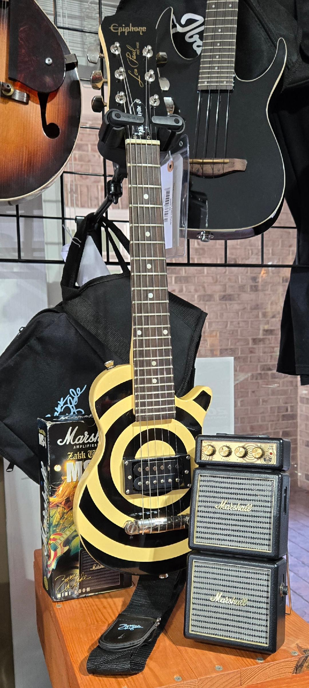 Used Collectible Zakk Wylde PeeWee Lollipop Guitar, Amp And Accessories