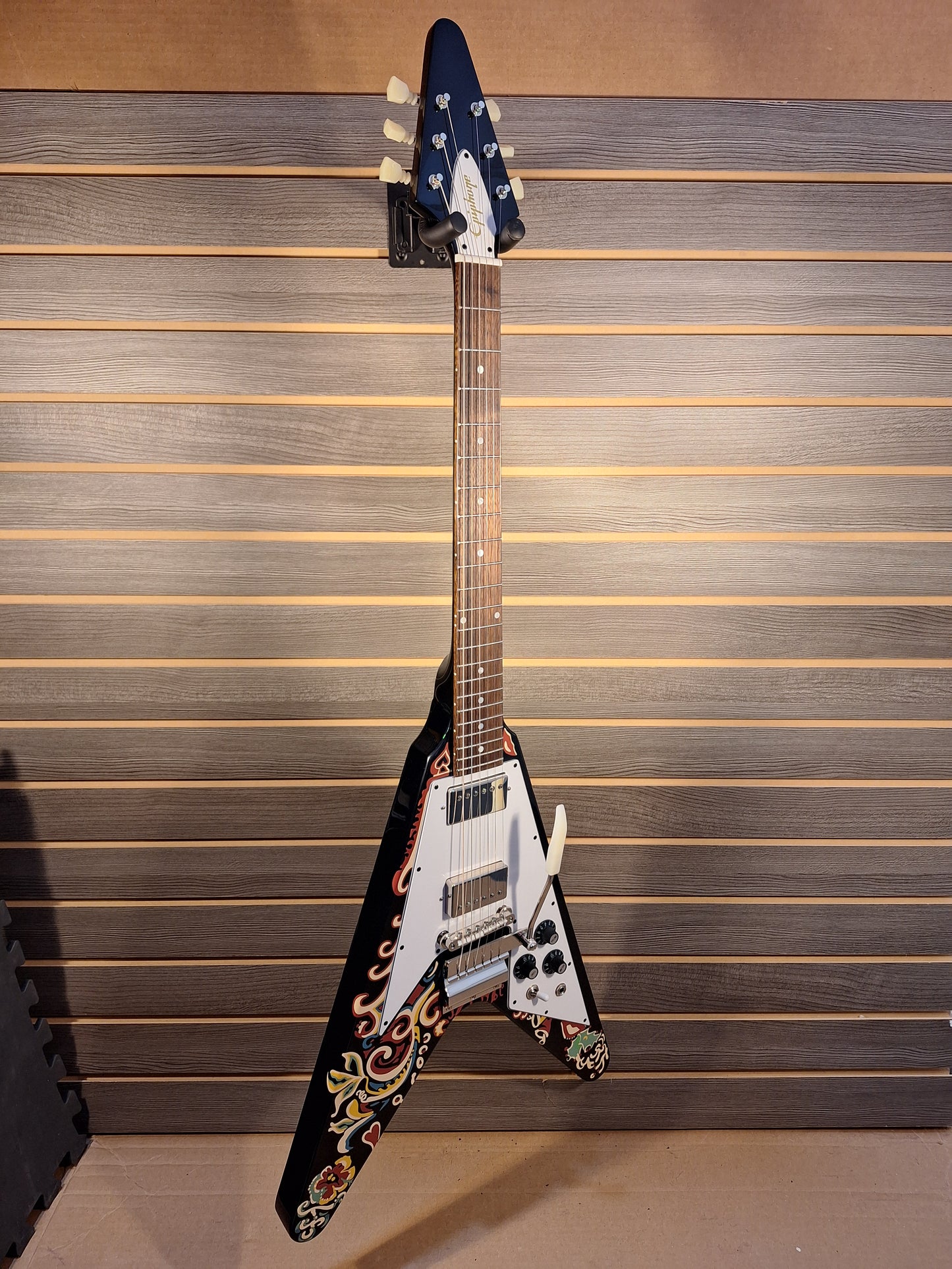 Epiphone Jimi Hendrix "Love Drops" Flying V Electric Guitar Ebony