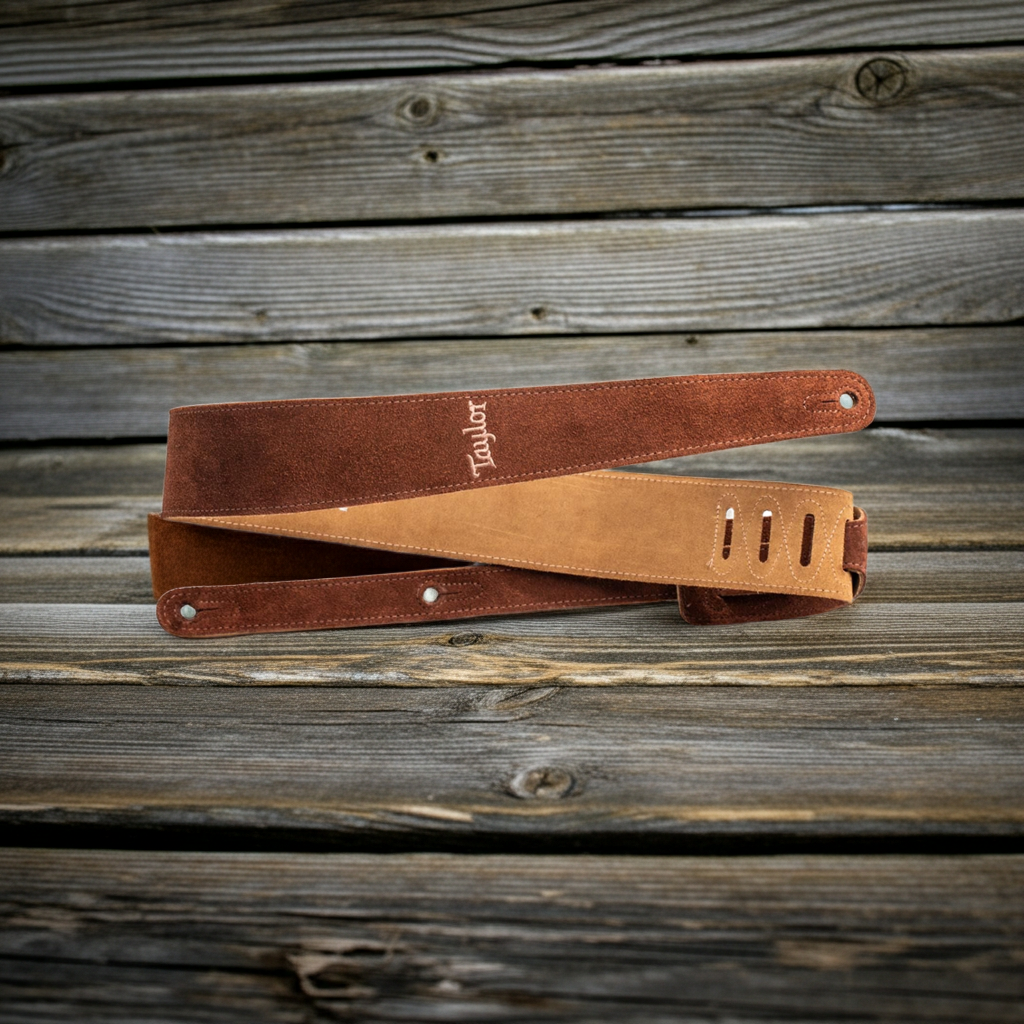 Taylor Strap Embroidered Suede Chocolate 2.5 Inch