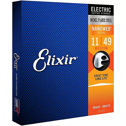 Elixir Nickel Plated Steel Nanoweb 10/46 Medium Electric Guitar Strings