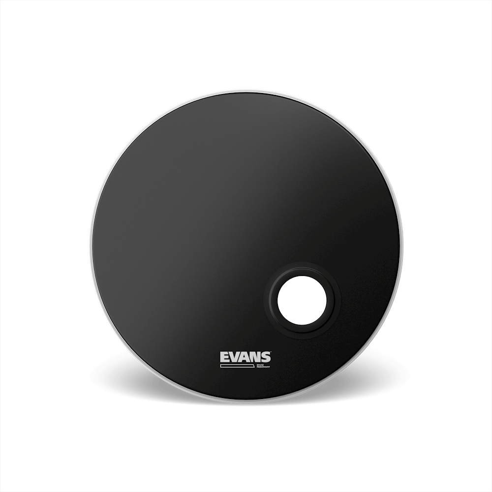 Evans EMAD RESO Black 22" Bass Head With Sound Hole