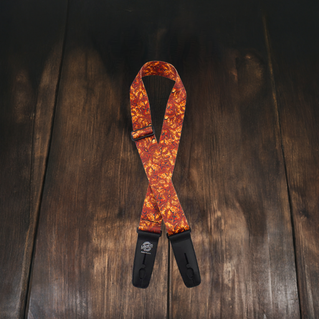 Lock It Poly Plush Gold Swirl Guitar Strap