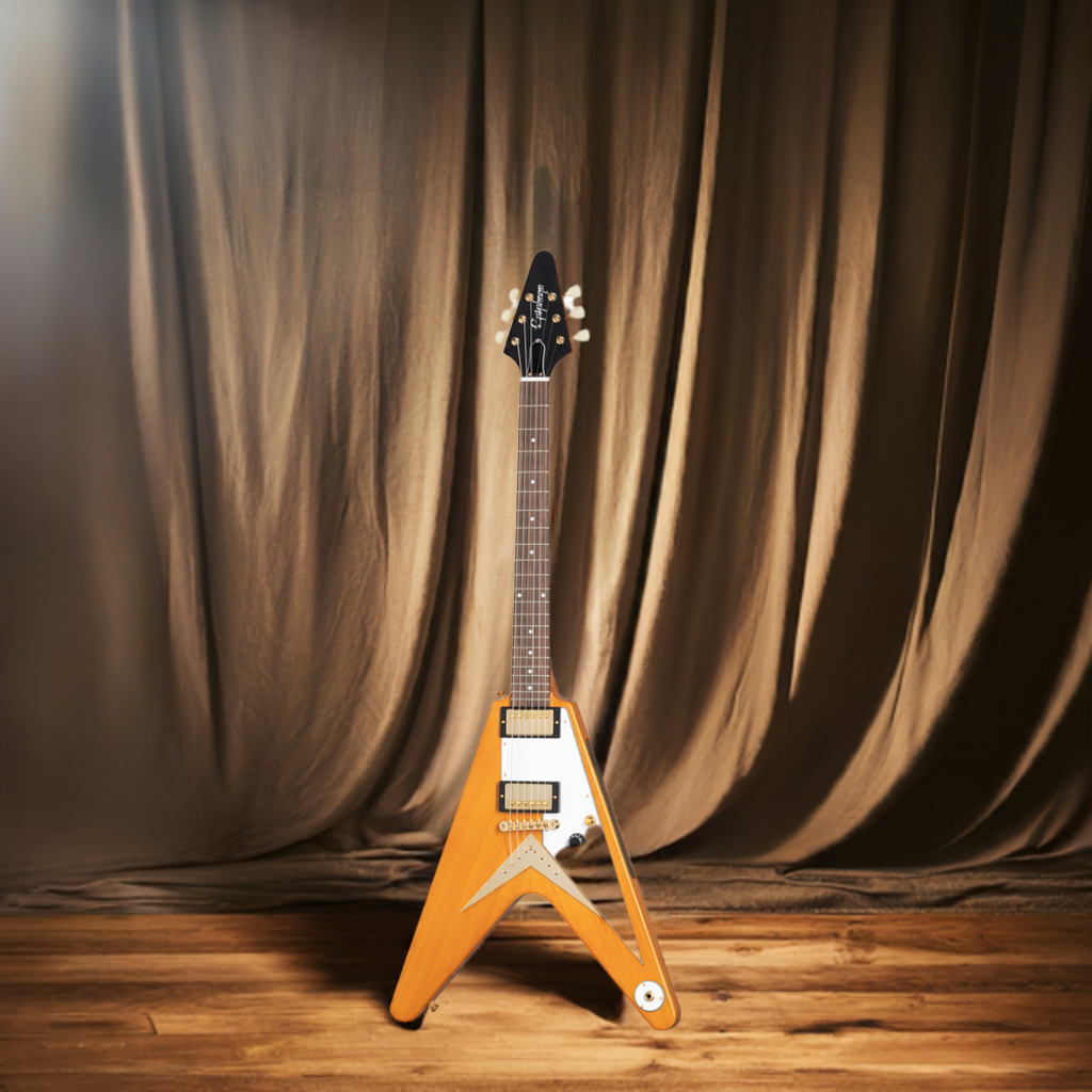 (Photos coming soon) Epiphone 1958 Korina Flying V Gold