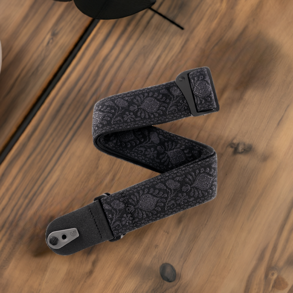 D'Addario Pad Lock Strap Monterey Black Tubular