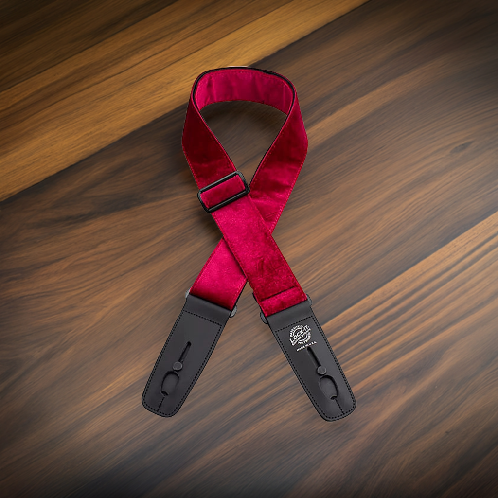 Lock It Red Velvet Guitar Strap
