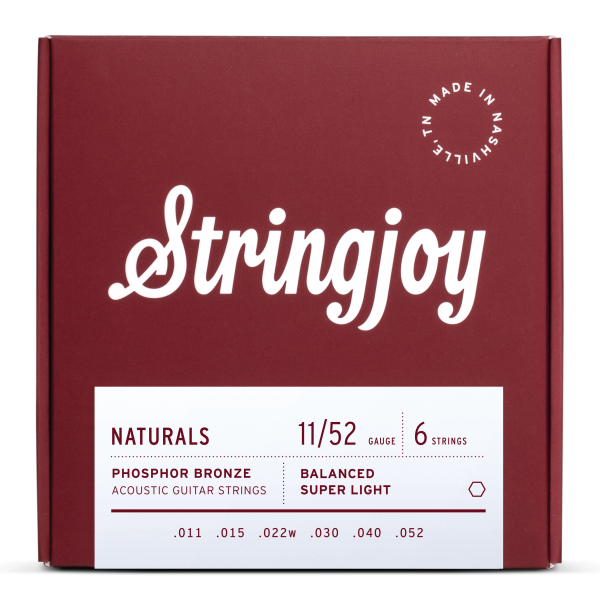Stringjoy Acoustic Guitar Strings Super Light Phosphor Bronze 11-52