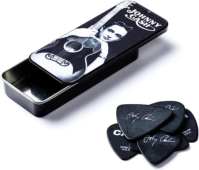 Dunlop Johnny Cash Pick Tin Medium Gauge Portrait JCPT01M