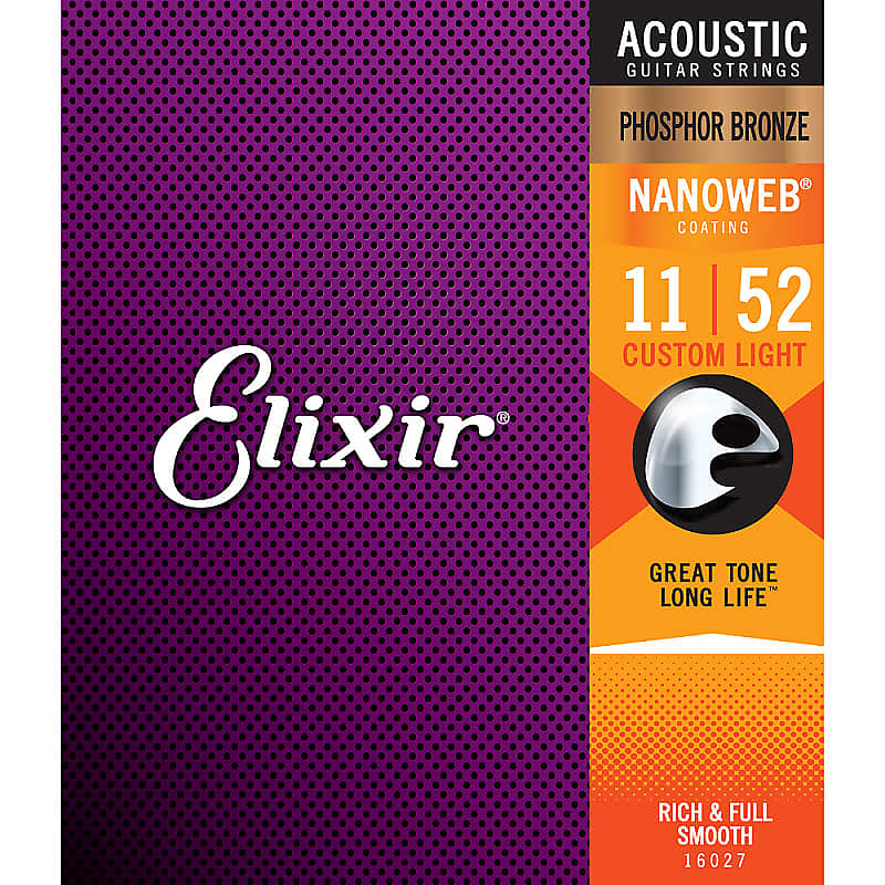 Elixir Custom Light 11/52 Phosphor Bronze Acoustic Strings