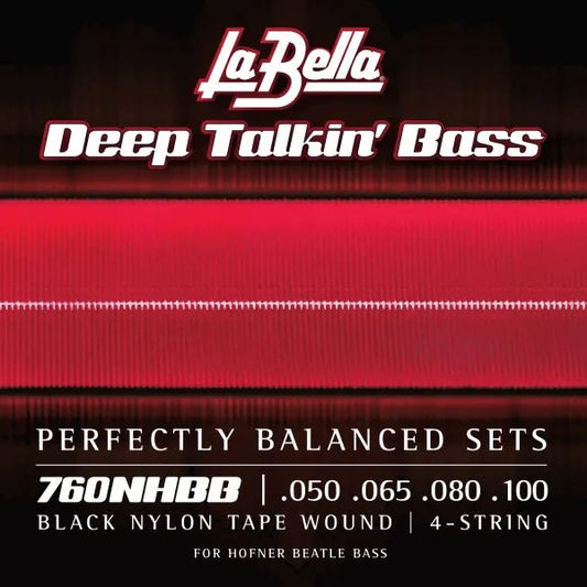LaBella Deep Talking Bass Black Nylon Strings 760NHBB (Hofner Bass Strings)
