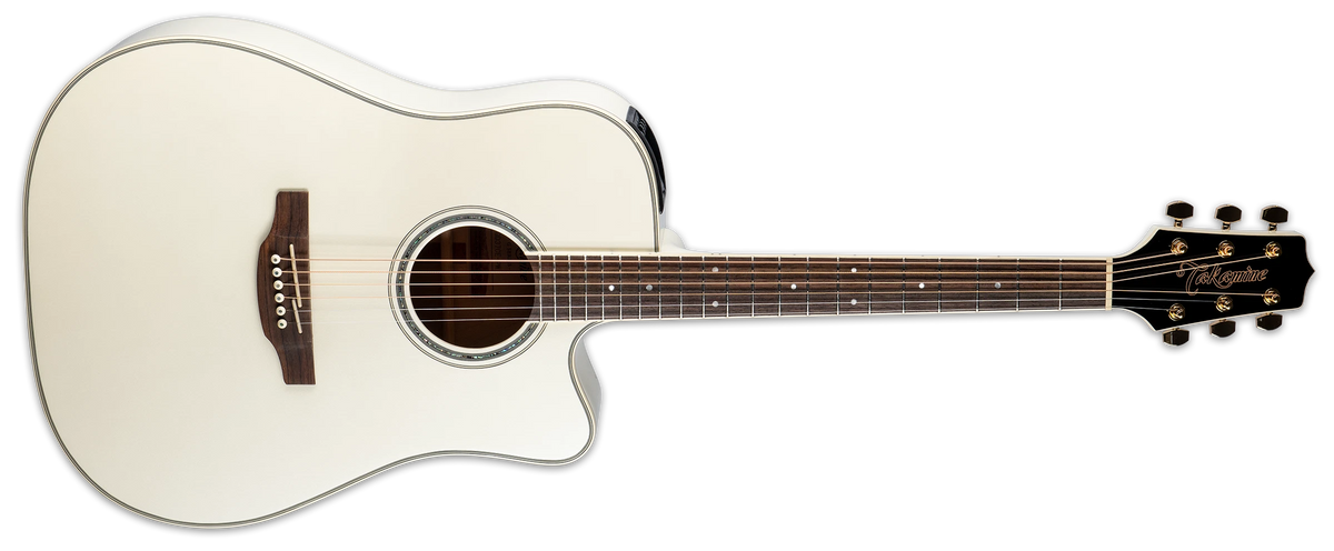 (Photos coming soon)Takamine GN37CE Pearl White Acoustic Electric Guitar With Gig Bag