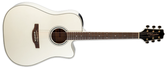 (Photos coming soon)Takamine GN37CE Pearl White Acoustic Electric Guitar With Gig Bag
