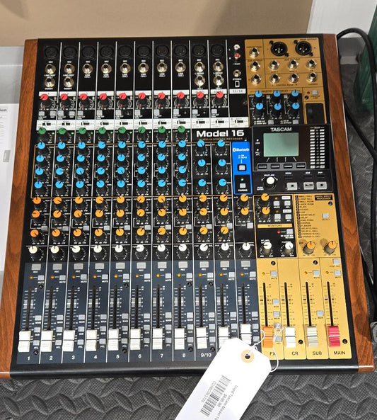 Used Tascam Model 16 Powered Mixing Board With Bluetooth