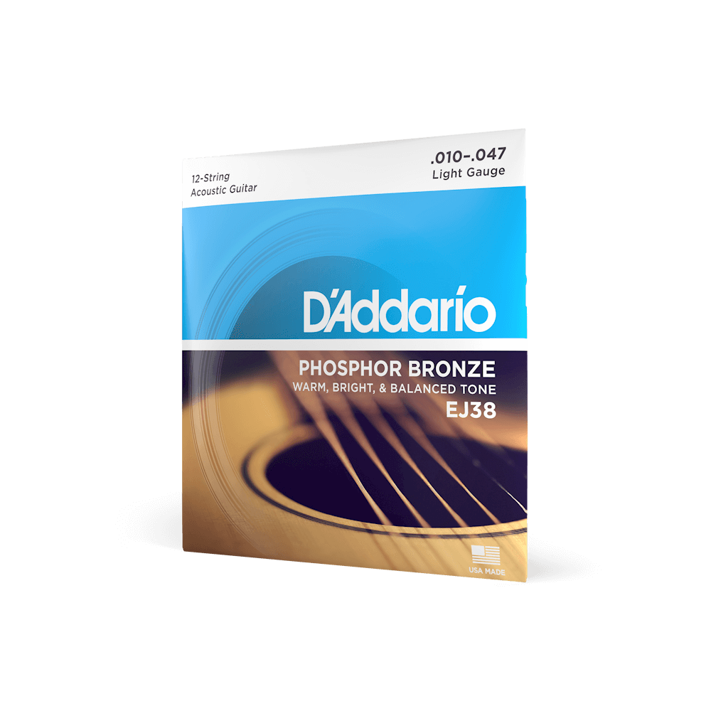 D'Addario 12-String Acoustic Light Strings  .010-.047 EJ38