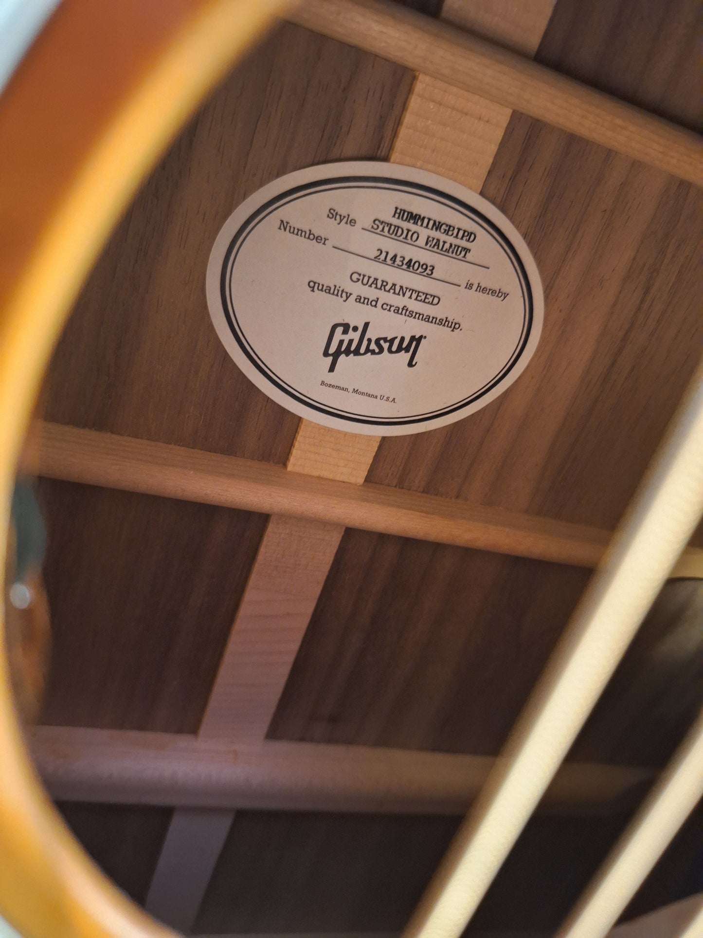 Gibson Hummingbird Vintage Walnutburst with Hardcase