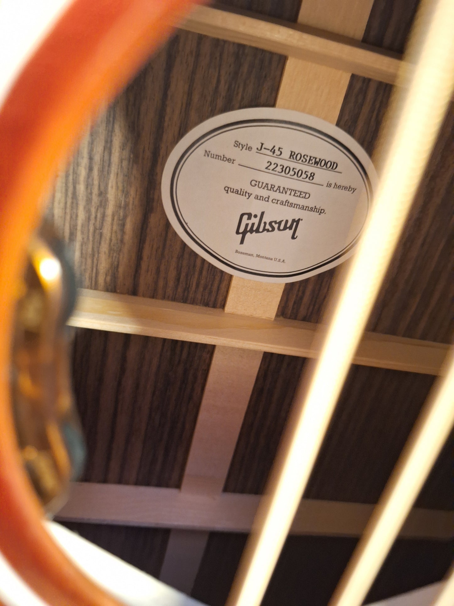 Gibson J-45 Stand Rosewood Burst With Hard Case