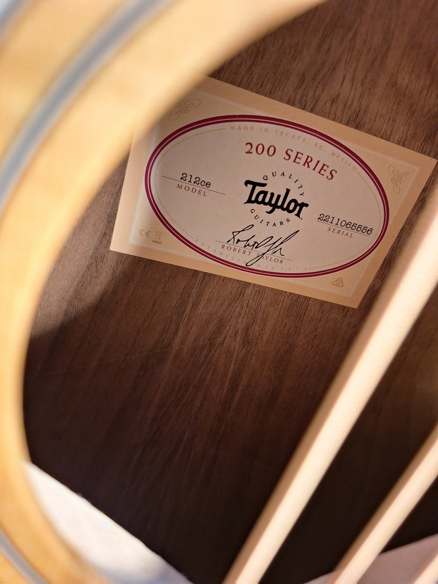 Taylor 212ce AcousticElectric Guitar With Gig Bag