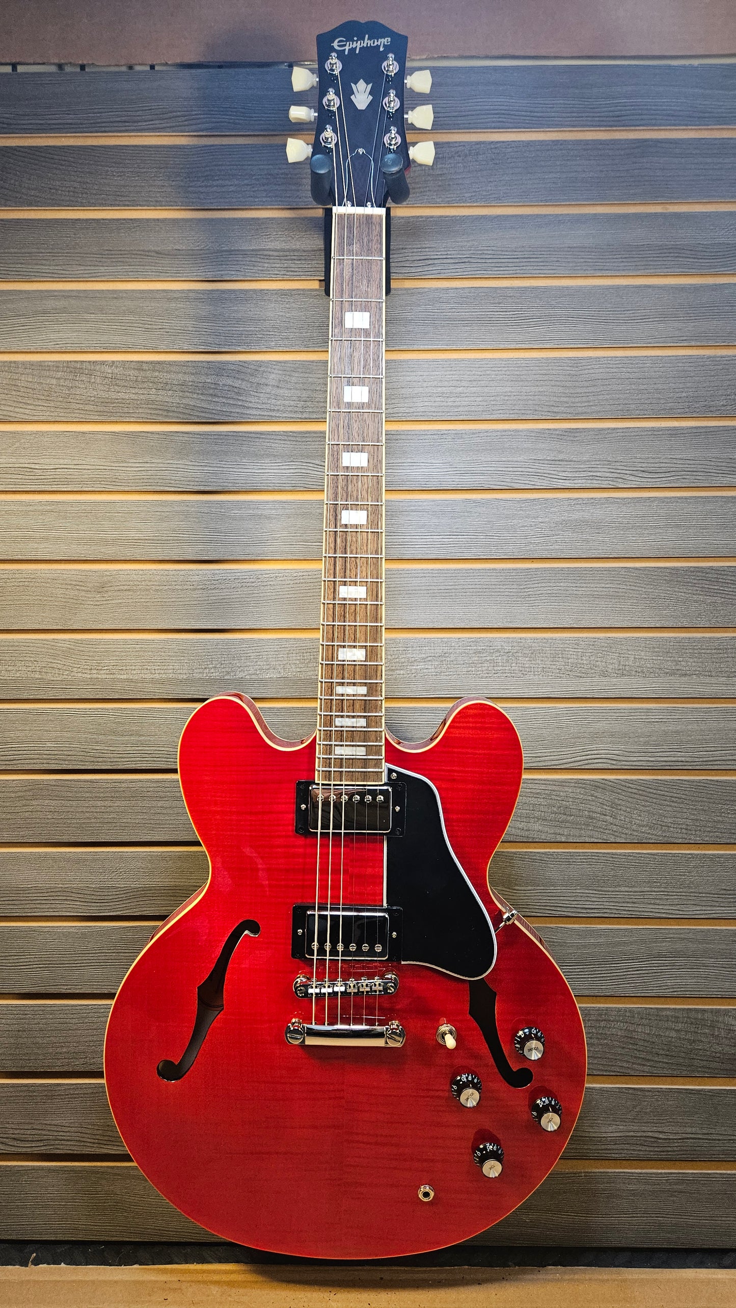 Epiphone ES-335 Cherry Figured Electric Guitar With Premium Gigbag