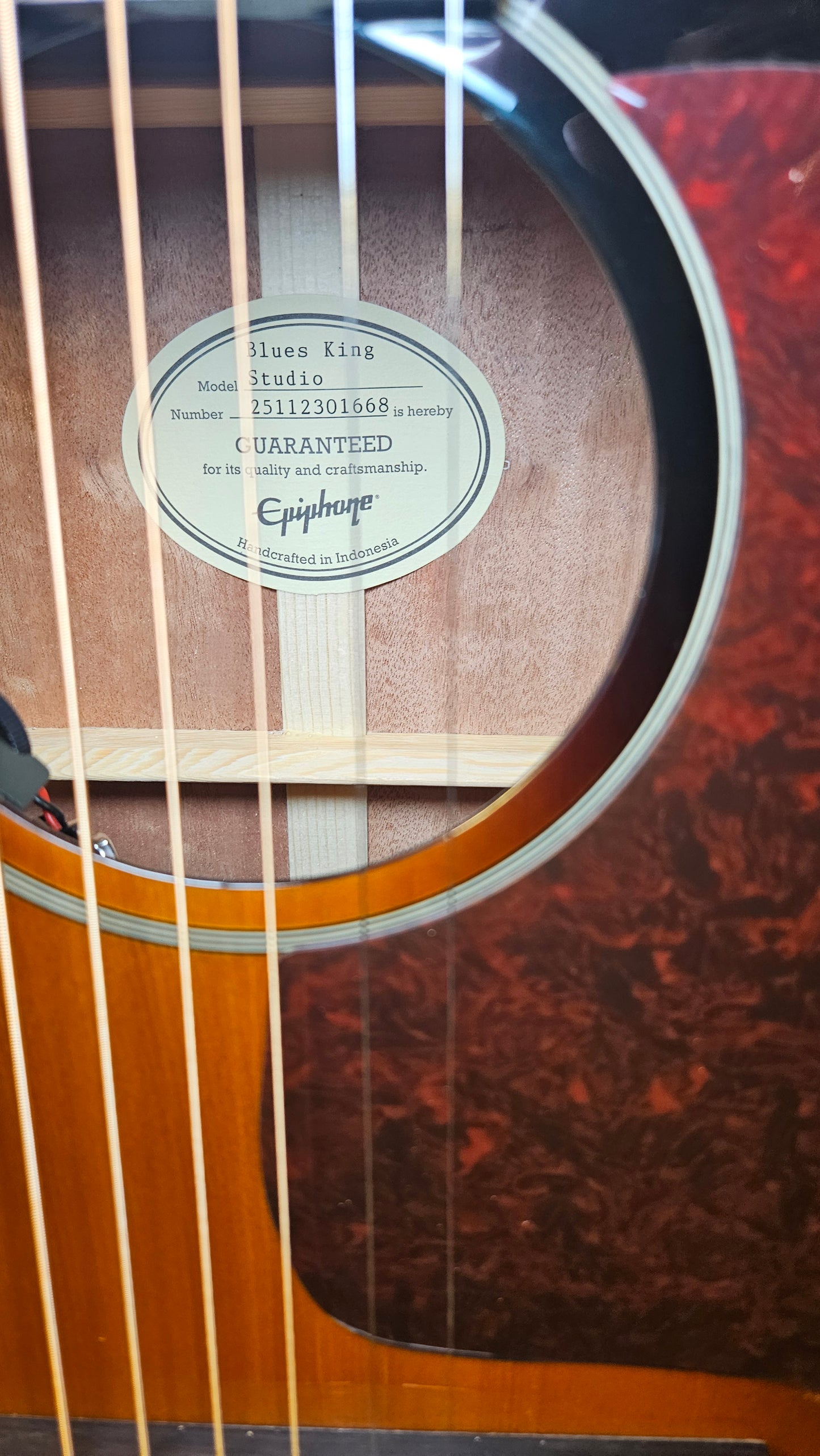 Epiphone Blues King Studio Acoustic Electric Guitar With Gig Bag
