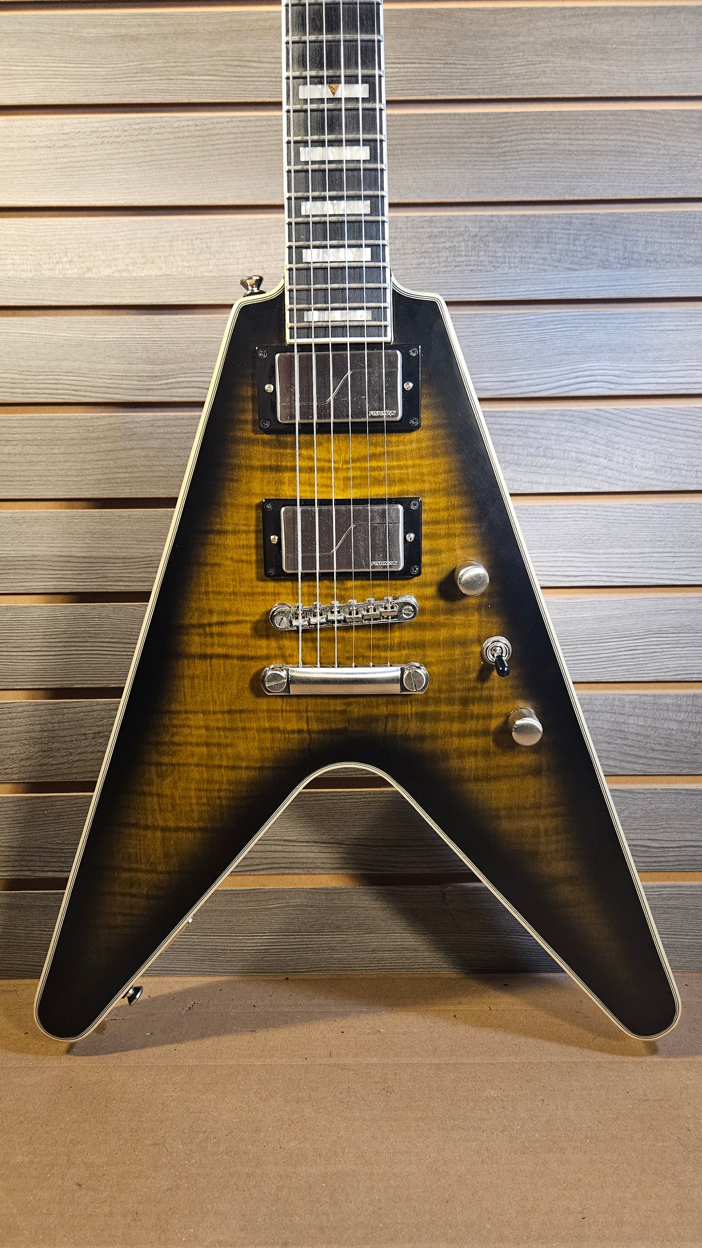 USED: Epiphone Flying V Prophecy Yellow Tiger Aged Gloss