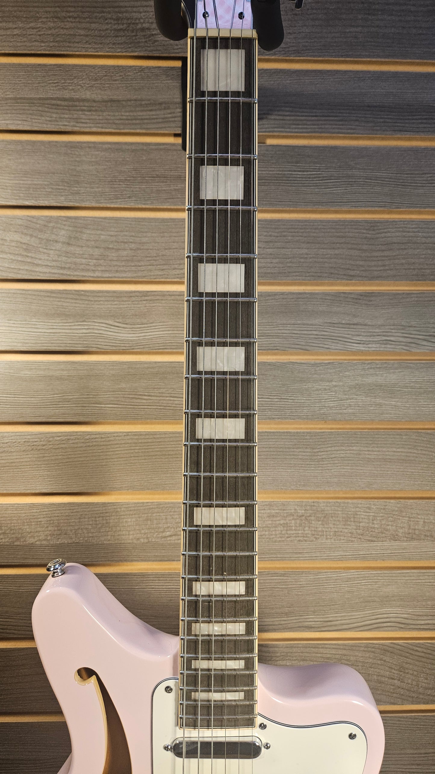 Used D'Angelico Premier Series Electric Guitar In Pink With Gig Bag