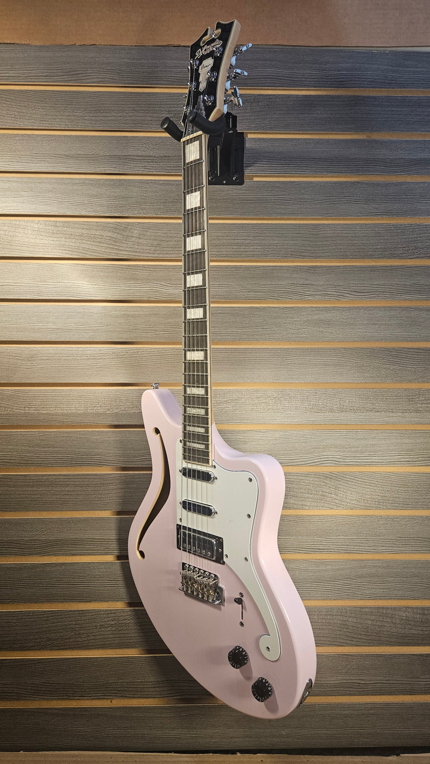 Used D'Angelico Premier Series Electric Guitar In Pink With Gig Bag