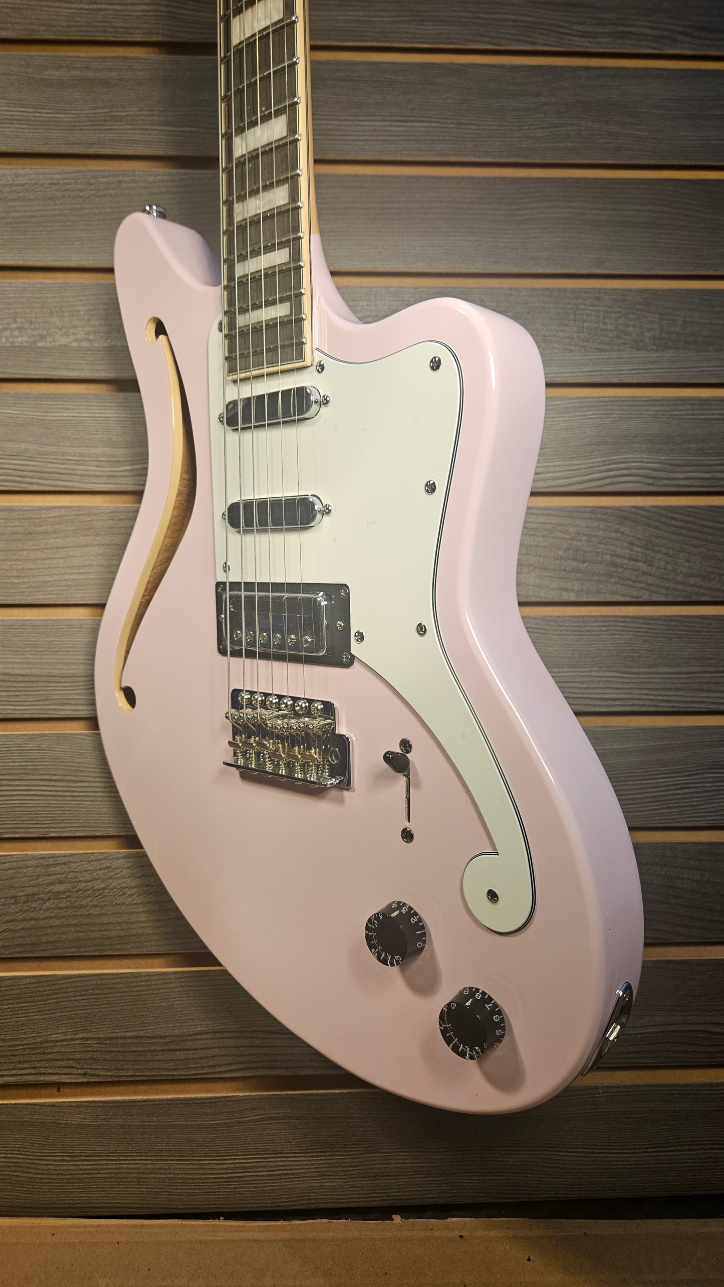 Used D'Angelico Premier Series Electric Guitar In Pink With Gig Bag