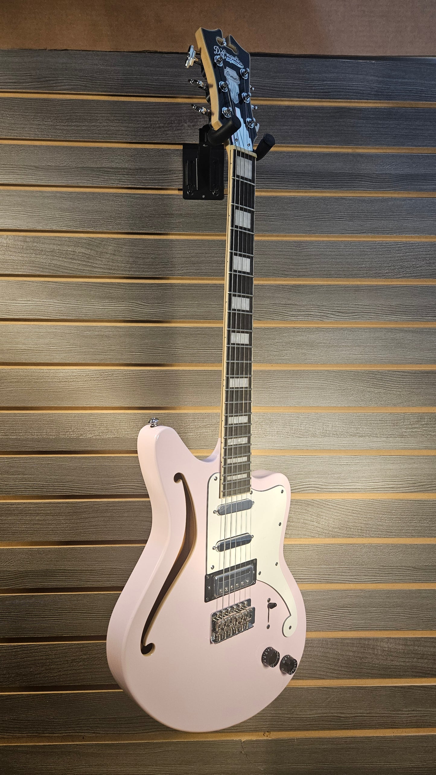 Used D'Angelico Premier Series Electric Guitar In Pink With Gig Bag