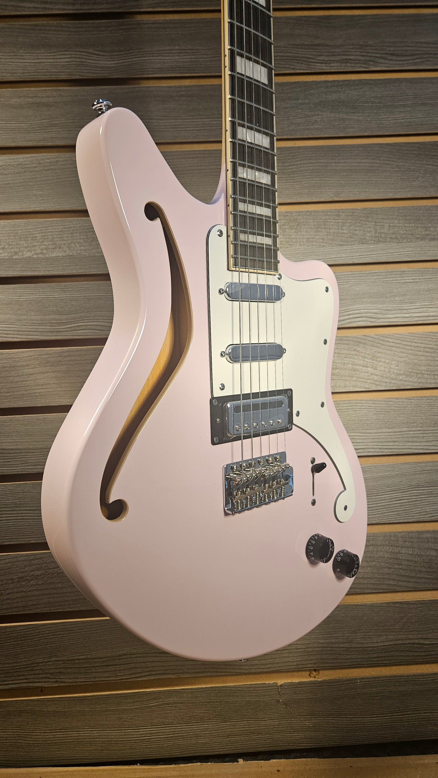 Used D'Angelico Premier Series Electric Guitar In Pink With Gig Bag