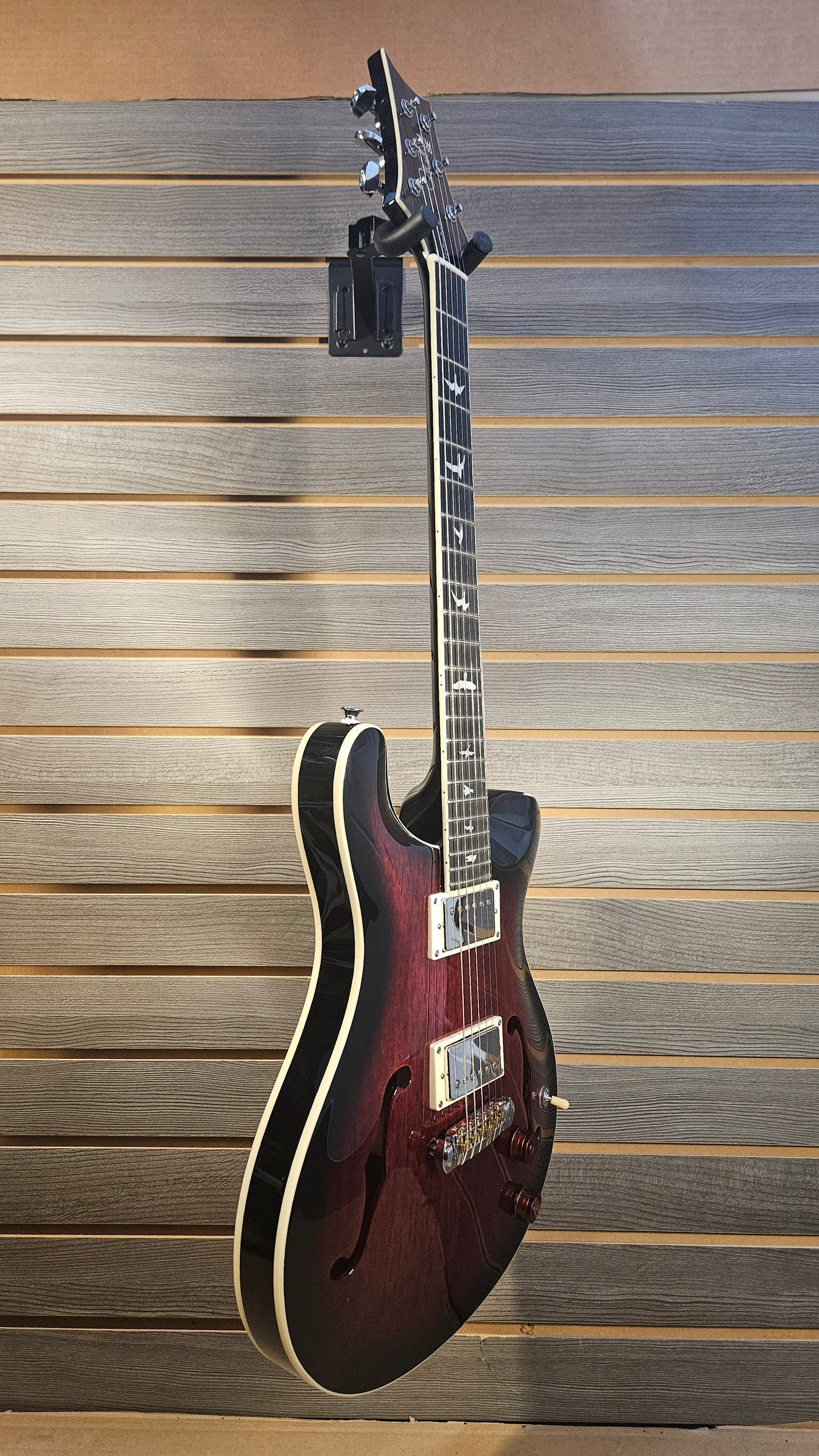 Used PRS SE Hollow Body Fired Red Burst With Hard Case
