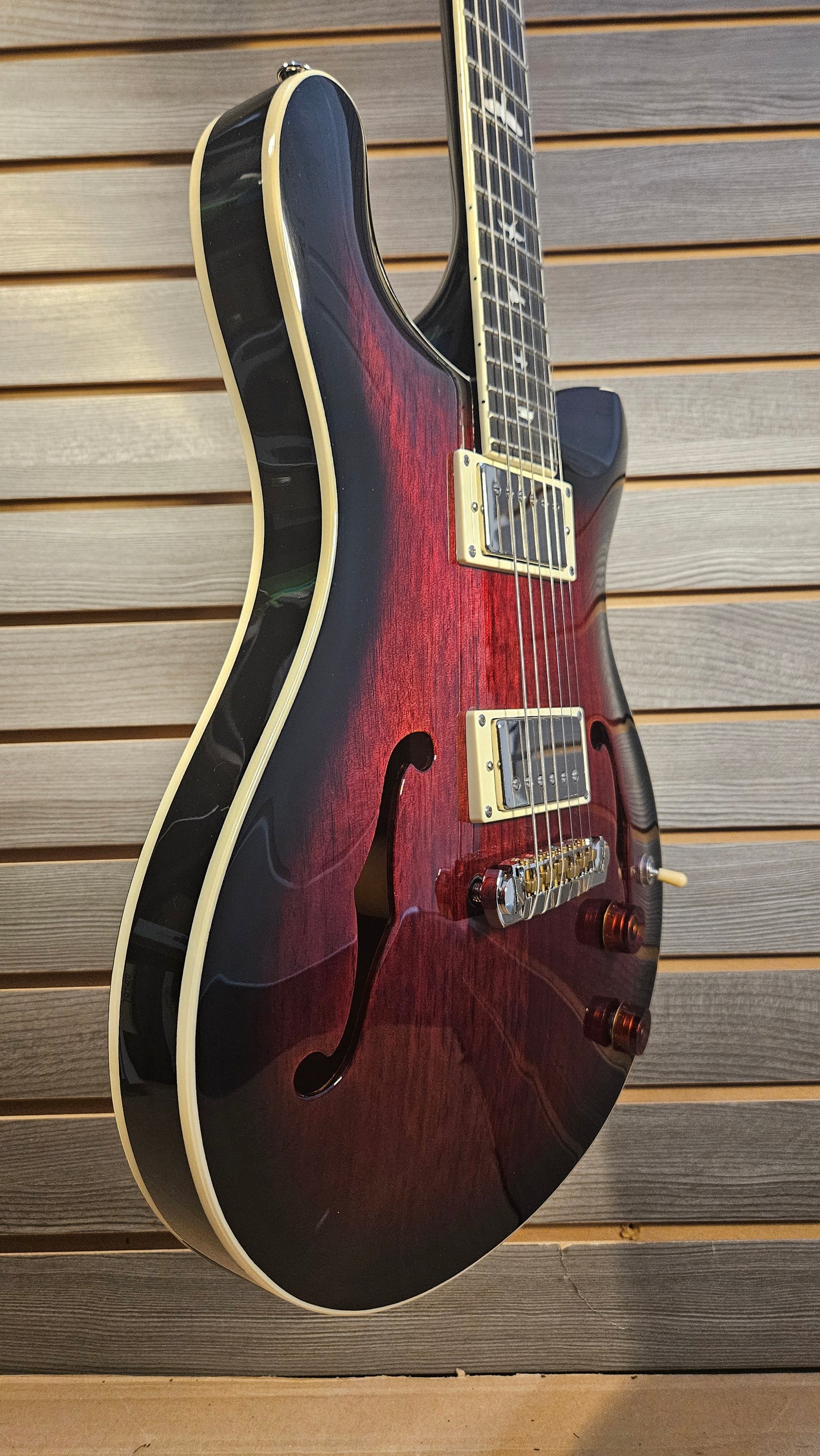 Used PRS SE Hollow Body Fired Red Burst With Hard Case