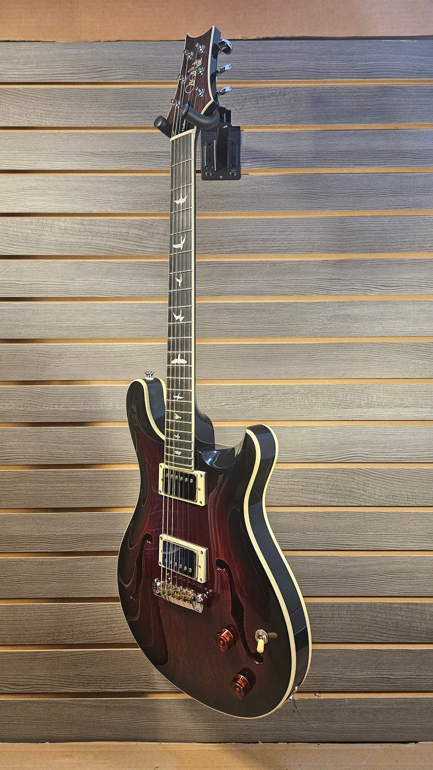 Used PRS SE Hollow Body Fired Red Burst With Hard Case