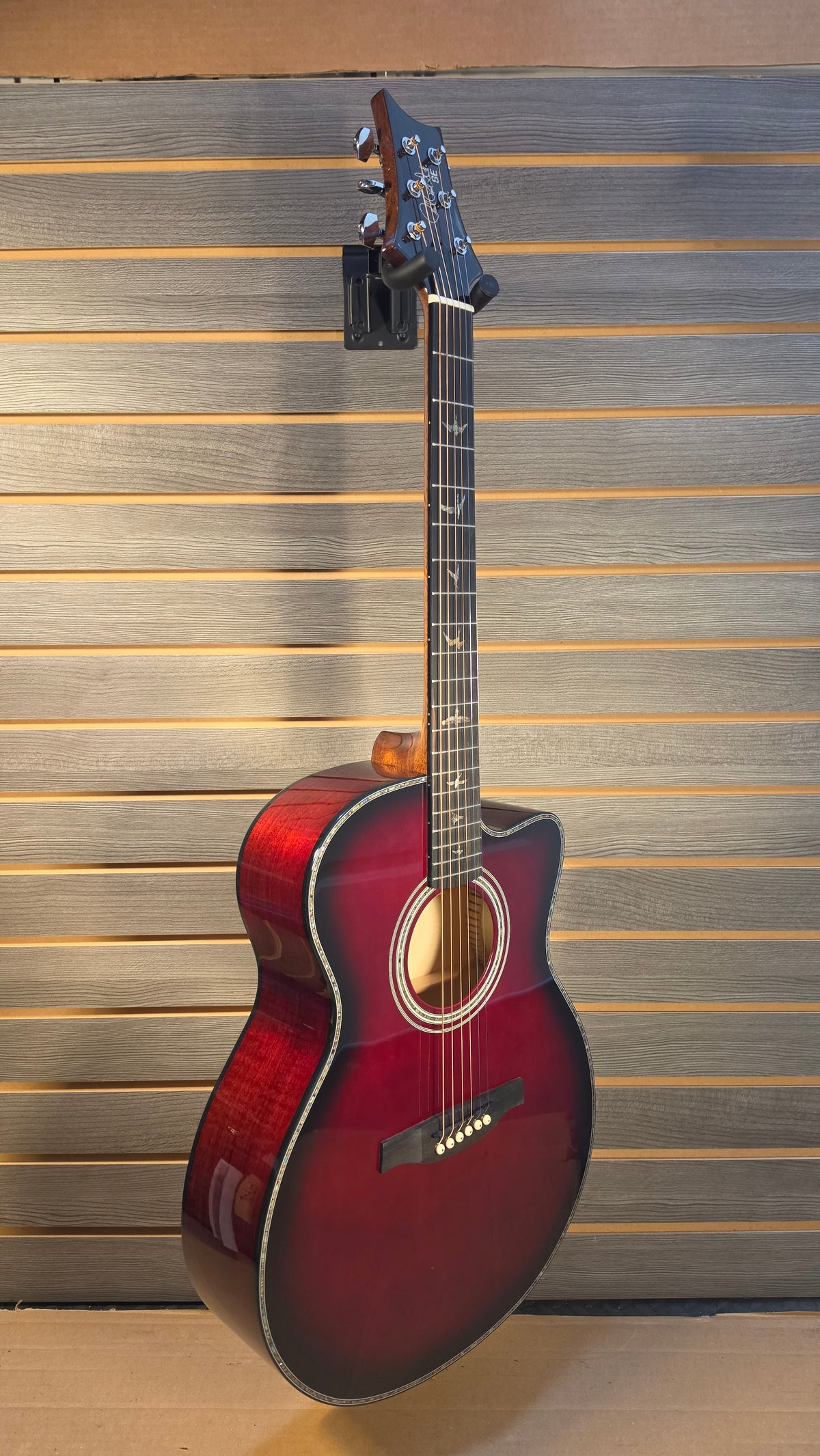 Used PRS Se A50E Cutaway Acoustic Eclectric Fire Red Burst
