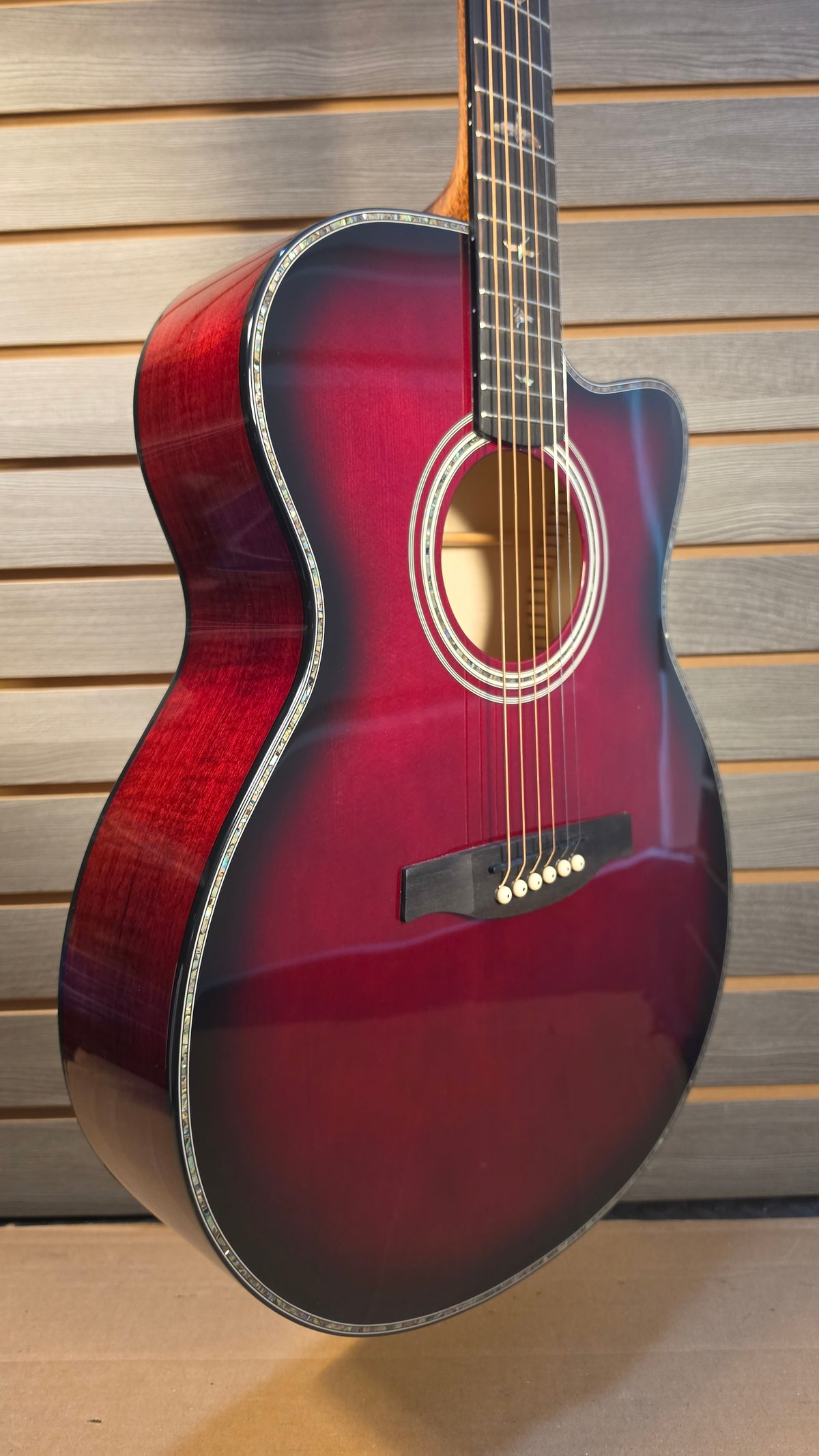 Used PRS Se A50E Cutaway Acoustic Eclectric Fire Red Burst