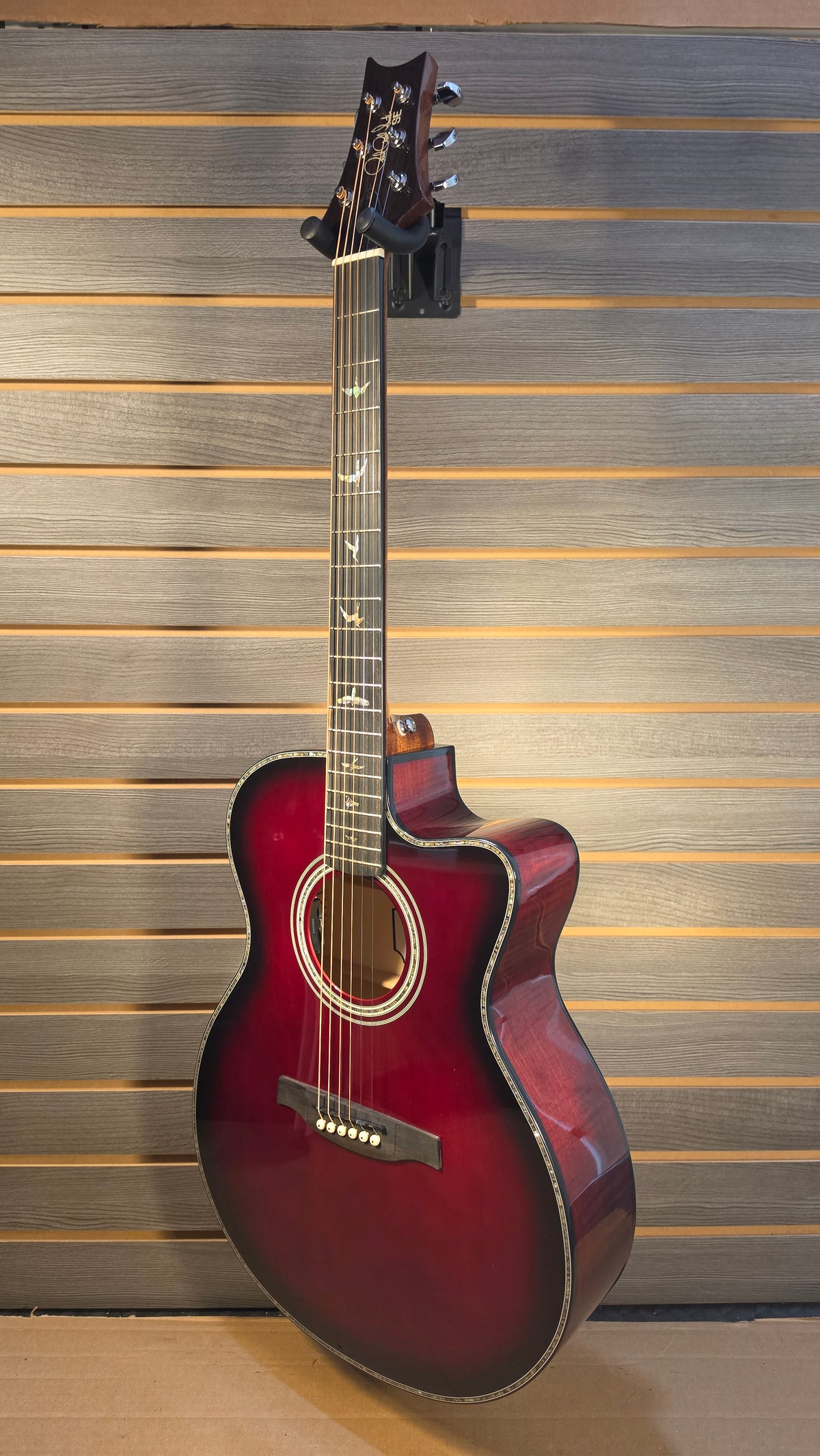 Used PRS Se A50E Cutaway Acoustic Eclectric Fire Red Burst