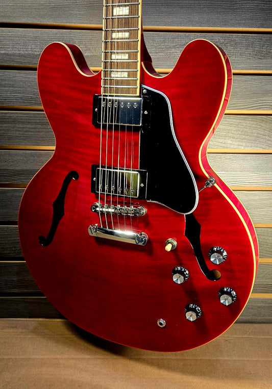 Epiphone ES-335 Figured Cherry Red Electric Guitar W/ Premium gig bag By Dr. Epiphone