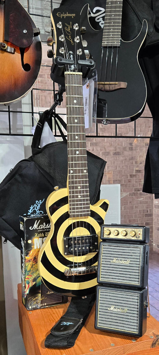 Used Collectible Zakk Wylde PeeWee Lollipop Guitar, Amp And Accessories