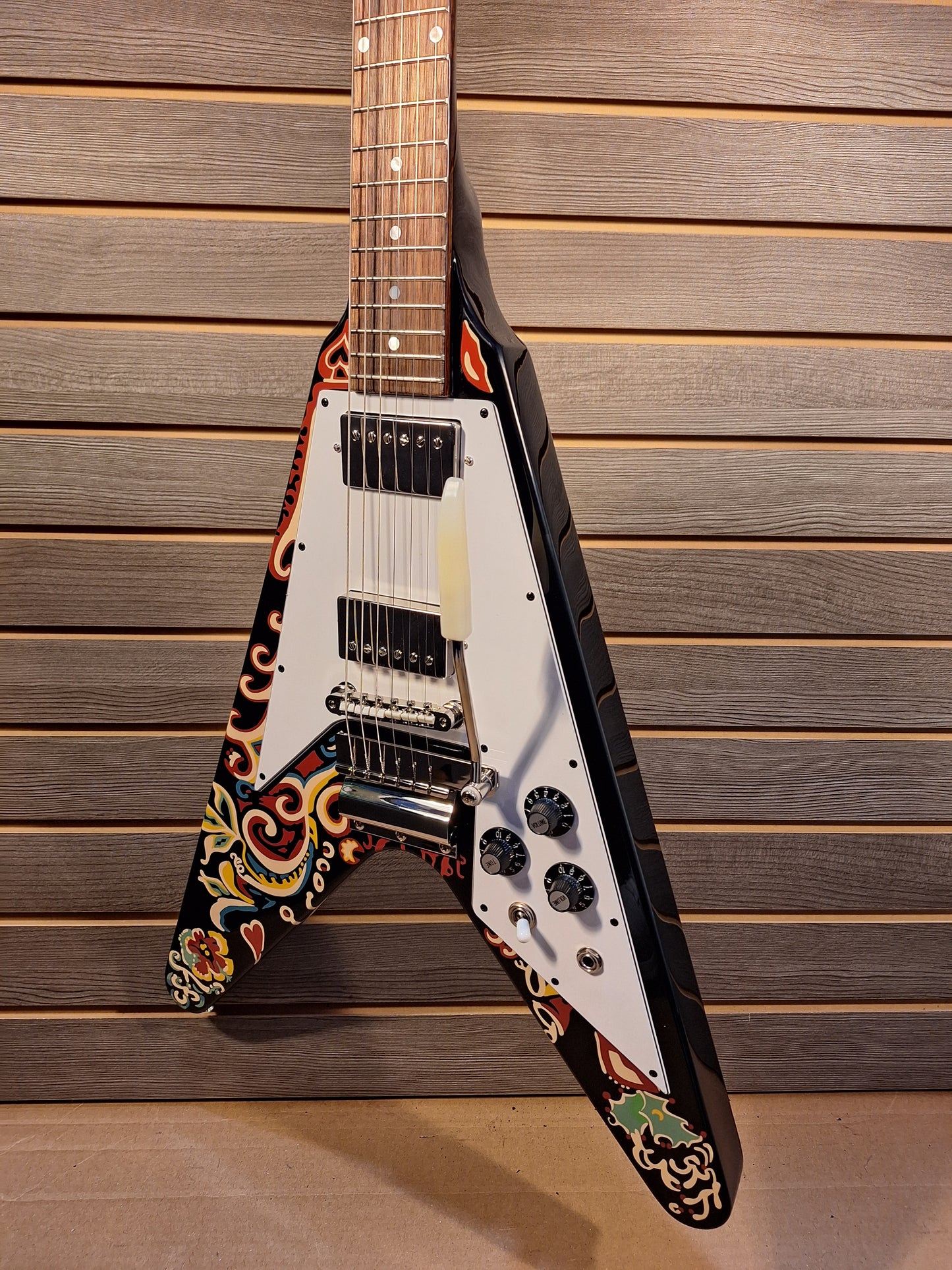 Epiphone Jimi Hendrix "Love Drops" Flying V Electric Guitar Ebony