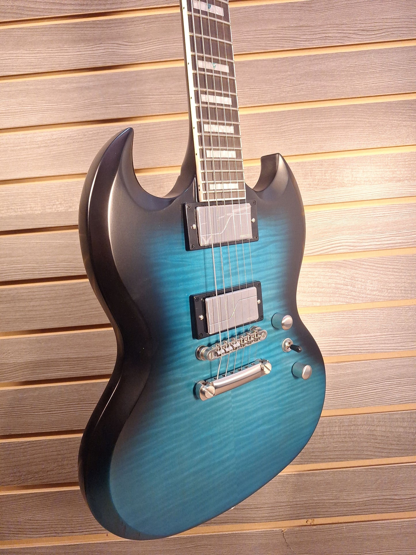 Epiphone SG Prophecy Blue Tiger Aged Gloss