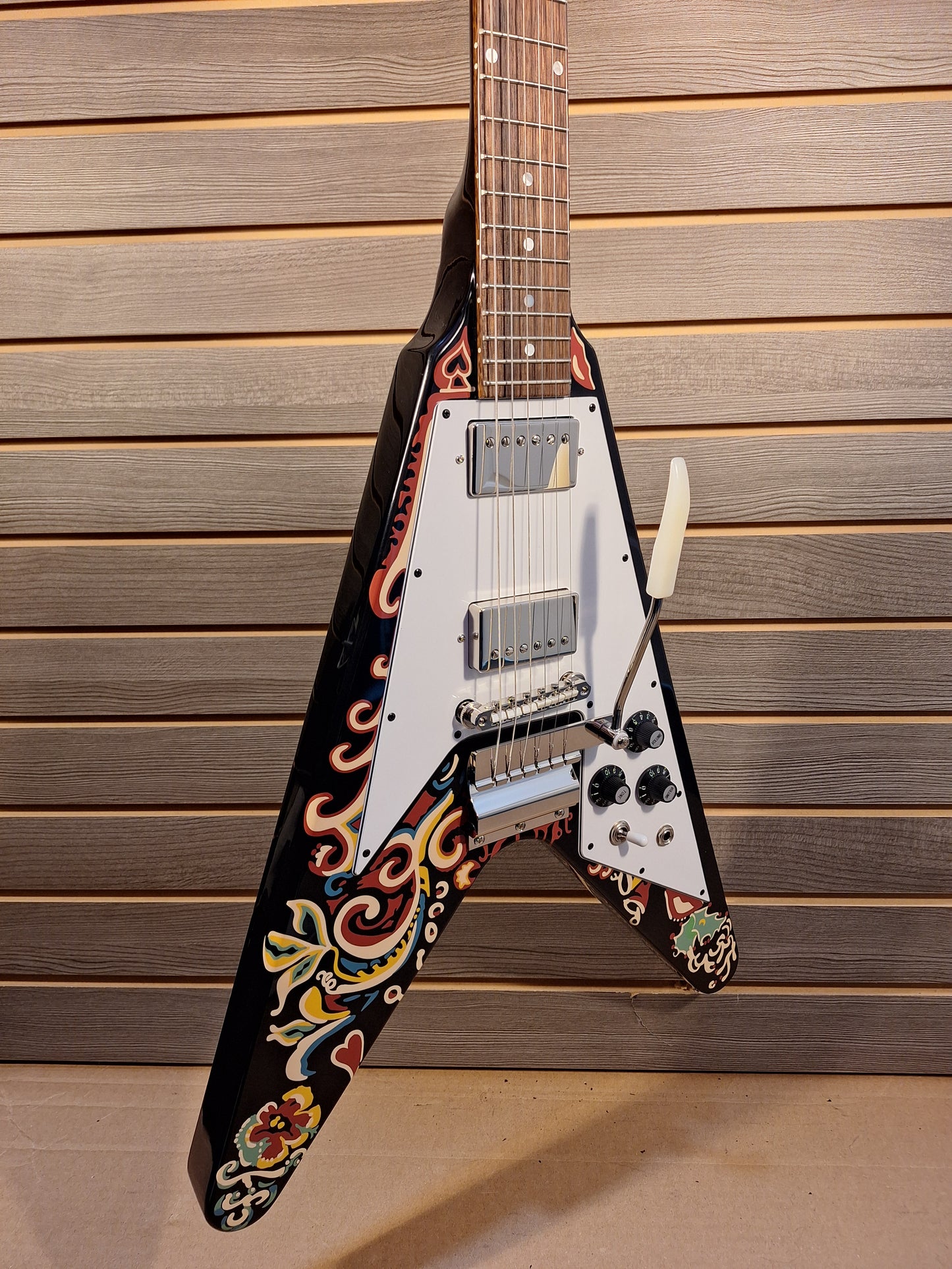 Epiphone Jimi Hendrix "Love Drops" Flying V Electric Guitar Ebony