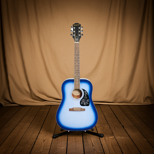 Epiphone Starling Square Shoulder Starlight Blue Acoustic Guitar Player Pack