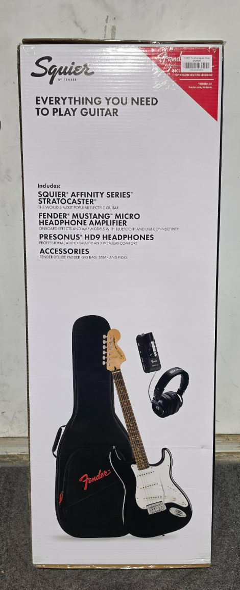 "USED" Fender Squier Strat Player Pack AFF Micro Headphone And Amp With Accessories