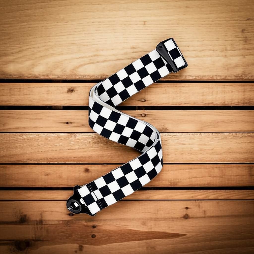 D'Addario Auto Lock Skater Checkerboard Guitar Strap