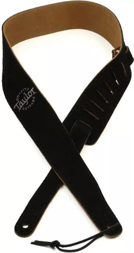 Taylor Strap Embroidered Suede Black 2.5 Inch