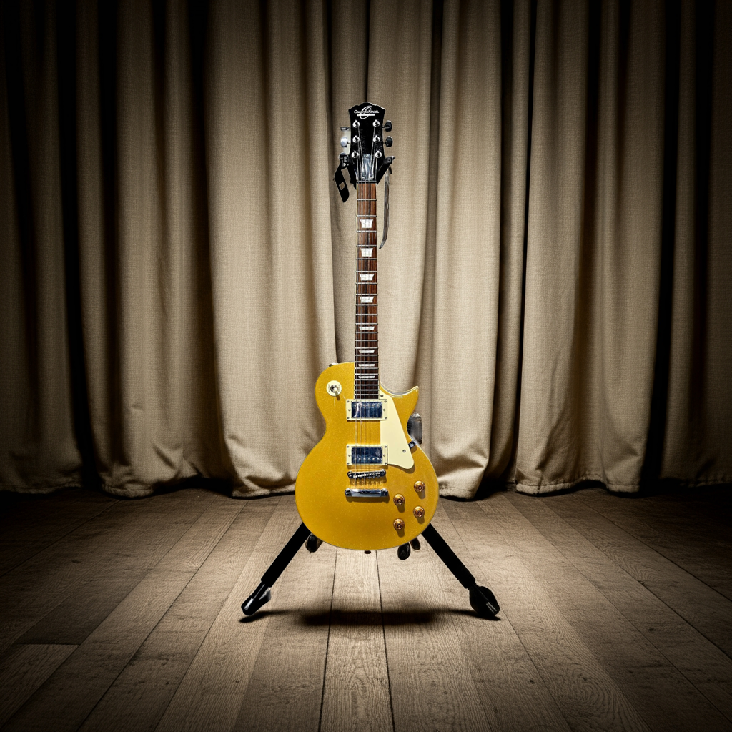 Used Oscar Schmidt Washburn Les Paul Copy Gold Top Electric Guitar