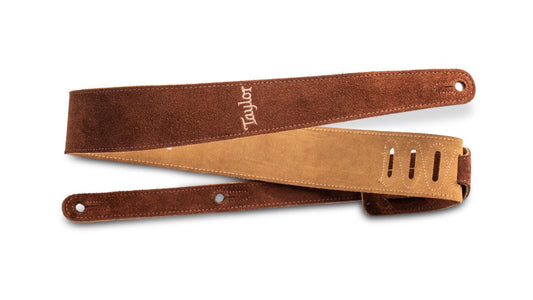 Taylor Strap Embroidered Suede Chocolate 2.5 Inch