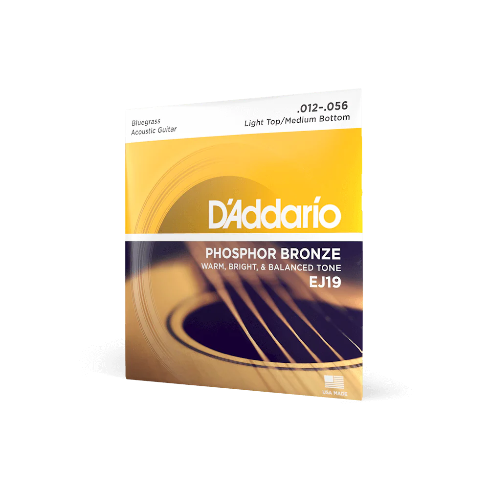 D'Addario Bluegrass Acoustic Guitar Strings EJ19 Light Top Medium Bottom 12/56