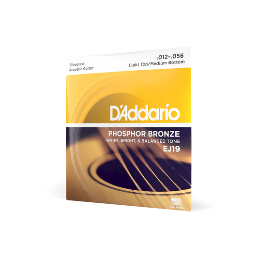 D'Addario Bluegrass Acoustic Guitar Strings EJ19 Light Top Medium Bottom 12/56