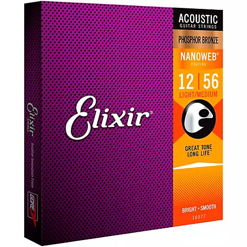 Elixir Phosphor Bronze Nanoweb 12/56 Acoustic Strings